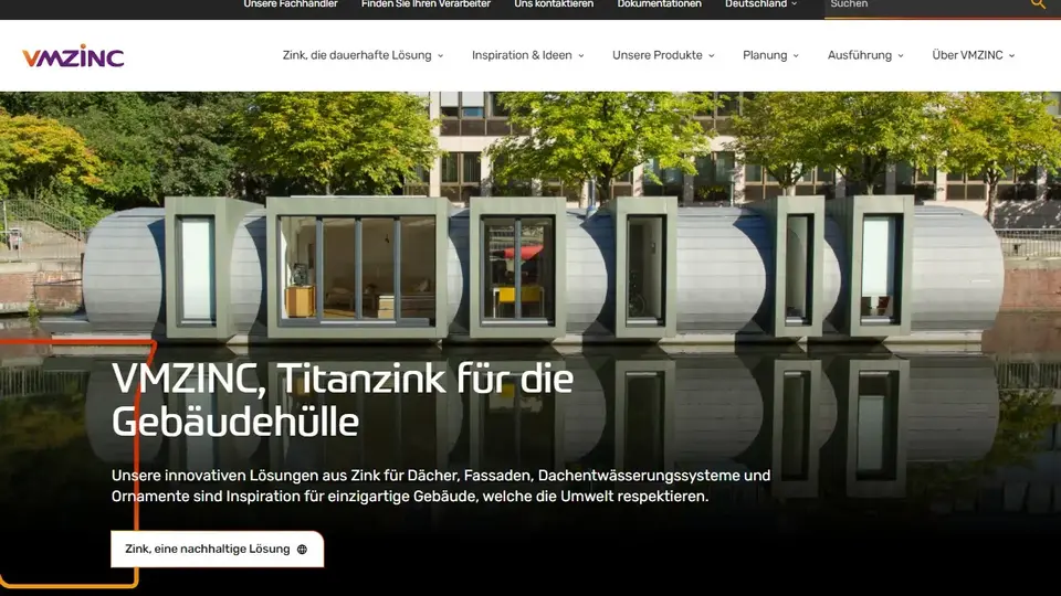 new web page DE screenshot